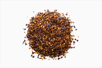 Pile of pepper flakes in shape of a circle