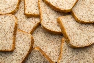 Pile of fresh bread slices