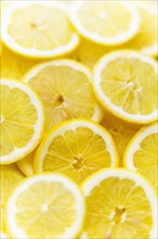 Pile of fresh lemon slices