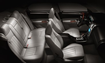 Interior of luxury sedan