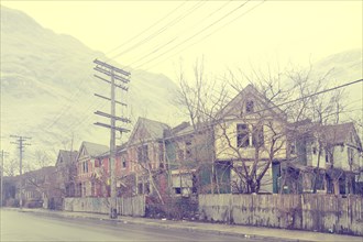Dilapidated city neighborhood