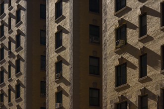 Windows of apartment buildings