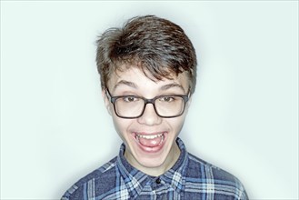 Portrait of happy Caucasian teenage boy