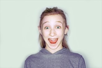 Portrait of happy Caucasian girl