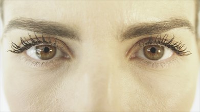 Close up of Hispanic woman's eyes
