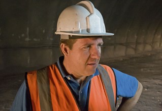 engineer in tunnel construction site