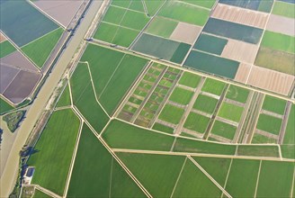 aerial view of patchwork fields