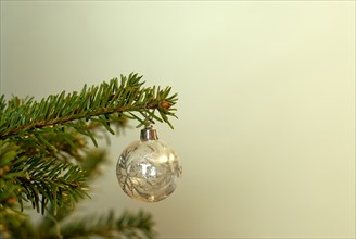 Decoration on Christmas tree close-up
