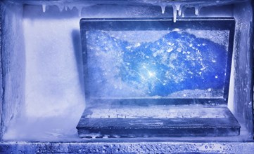 Frozen laptop computer