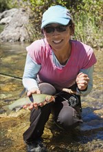 Japanese woman fishing