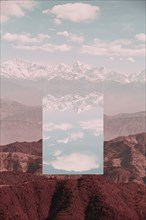 Glitch effect in mountains