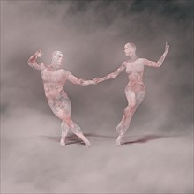 Futuristic couple dancing