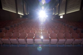 Lens flare in empty movie theater