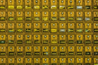 Full frame of retro mailboxes