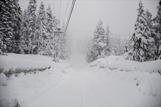 Snow covered remote road