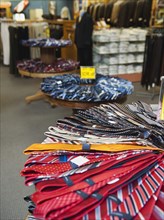 Ties displayed in clothing store