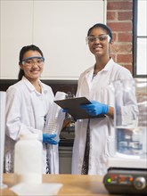Students smiling in science lab