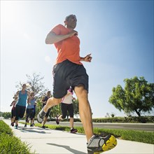 People jogging together outdoors