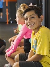 Boy smiling in gym