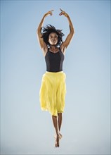 Black woman ballet dancing