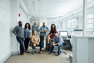 Portrait of diverse business people in office