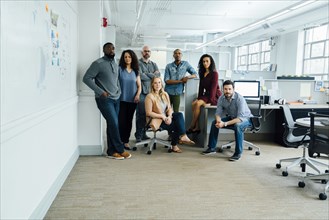 Portrait of diverse business people in office