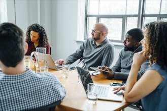 Business people listening in meeting