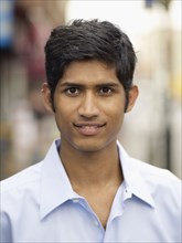 Close up of confident Indian man
