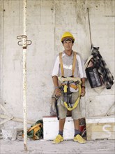 Hispanic worker on construction site