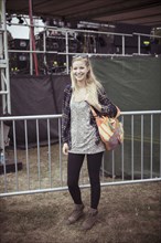 Woman smiling at festival