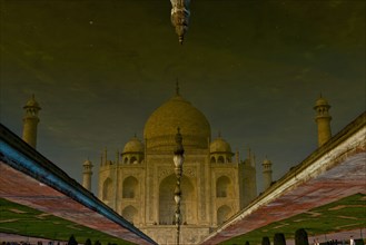Taj Mahal reflection in pond