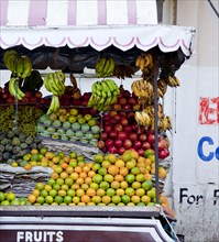 Fresh fruit on urban street cart