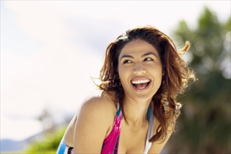 Smiling Hispanic woman