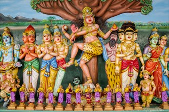 Ornate mural in Sri Mahamariamman temple