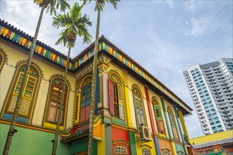 Colorful building on Singapore city street