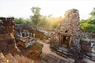 High angle view of ruins at Angkor Wat