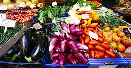 Variety of vegetables in market