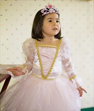 Asian girl dressing up in princess costume