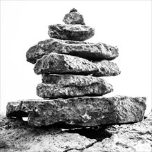Close up of stacked rocks