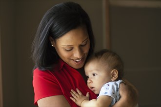 Mother holding baby