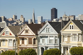 Victorian style homes in San Francisco cityscape