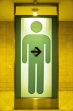 Green restroom sign for men