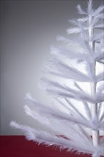 White artificial Christmas tree