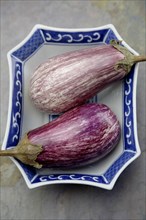 Chinese eggplants in bowl