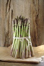 Asparagus spears tied together