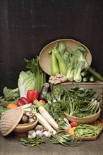 Baskets full of vegetables