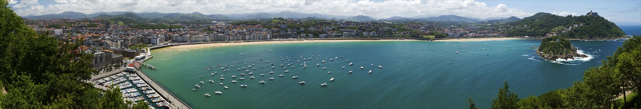 Panoramic view of harbor and bay