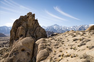 Rock formation in desert landscape