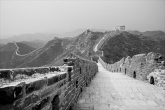 Great Wall of China and mountains