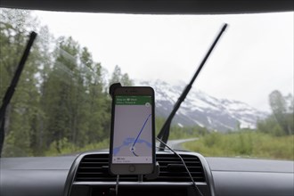 Cell phone navigation in car